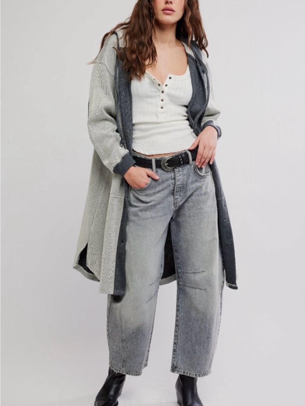 NWT Free People Tomorrow Cardigan/ Grey Combo
